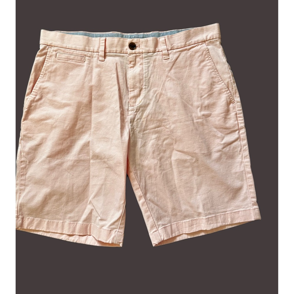 Tommy Hilfiger Men Pink Chino Shorts Cotton Blend Flat Front Casual Summer Sz 32